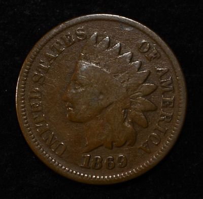 1869 INDIAN CENT VG. TOP RATED AUCTION HOUSE ESTIMATE $130 - $150.