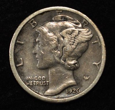 1926-S MERCURY DIME XF. CHECK OUT OUR UPCOMING AUCTIONS ESTIMATE $300 - $350.