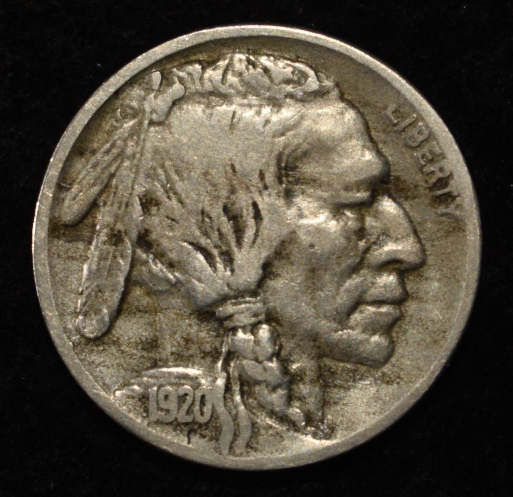 1920-D BUFFALO NICKEL. TOP RATED AUCTION HOUSE ESTIMATE $80 - $120.