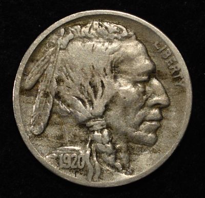 1920-D BUFFALO NICKEL. TOP RATED AUCTION HOUSE ESTIMATE $80 - $120.