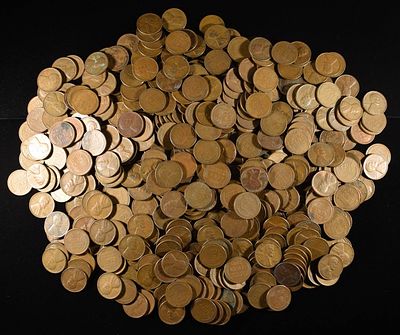 (500) 40'S & 50'S WHEAT CENTS. BID WITH SILVER CITY AUCTIONS ESTIMATE $90 - $110.