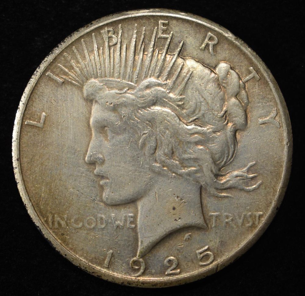 1925 PEACE DOLLAR. WEEKLY COIN & CURRENCY AUCTIONS ESTIMATE $90 - $130.