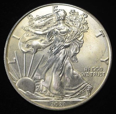 2021 AMERICAN SILVER EAGLE. WEEKLY COIN & CURRENCY AUCTIONS ESTIMATE $130 - $180.