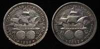 (2) 1893 COLUMBIAN EXPO HALF DOLLARS. BID WITH SILVER CITY AUCTIONS ESTIMATE $100 - $150.Image - 1