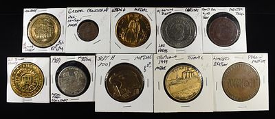 MEDALS COLLECTORS LOT. INCLUDING (1) TITANIC MEDAL, (1) SEPT 11TH 2001 MEDAL, (1) SPACE MEDAL & 