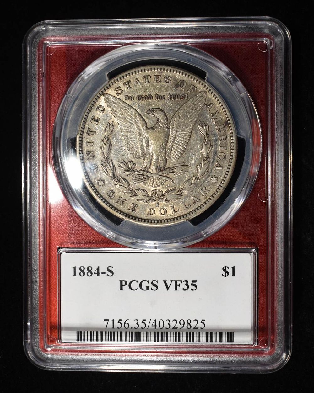 1884-S MORGAN DOLLAR PCGS VF35. TOP RATED AUCTION HOUSE ESTIMATE $100 - $150.