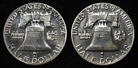 (2) 1960 90% SILVER FRANKLIN HALF DOLLARS PROOF BU. CHECK OUT OUR UPCOMING AUCTIONS ESTIMATE Image - 1