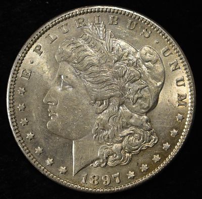 1897 MORGAN DOLLAR BU. WEEKLY COIN & CURRENCY AUCTIONS ESTIMATE $100 - $130.