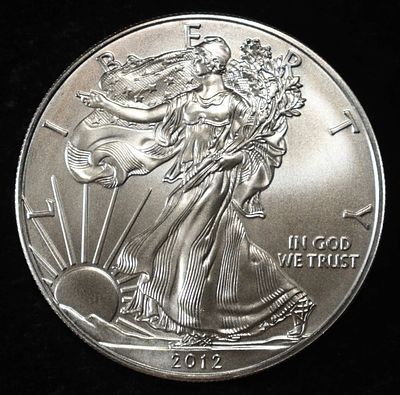 2012 AMERICAN SILVER EAGLE. WEEKLY COIN & CURRENCY AUCTIONS ESTIMATE $110 - $160.