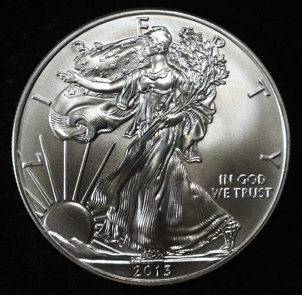 2013 AMERICAN SILVER EAGLE. LEADERS IN ON-LINE AUCTIONS ESTIMATE $110 - $160.