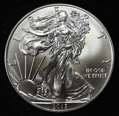2013 AMERICAN SILVER EAGLE. LEADERS IN ON-LINE AUCTIONS ESTIMATE $110 - $160.