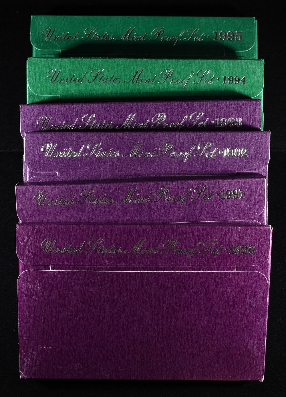 1990-1995 PROOF SETS. WEEKLY COIN & CURRENCY AUCTIONS ESTIMATE $60 - $80.