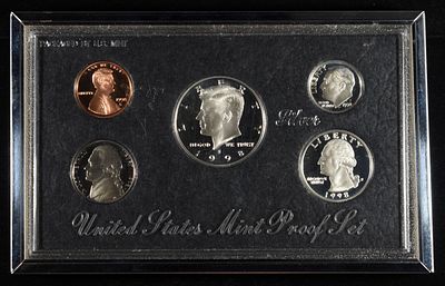 1998 SILVER PROOF SET. LEADERS IN ON-LINE AUCTIONS ESTIMATE $75 - $100.