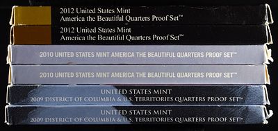 (2) 2009, 2010 & 2012 QUARTERS PROOF SETS. CHECK OUT OUR UPCOMING AUCTIONS ESTIMATE $80 - $120.