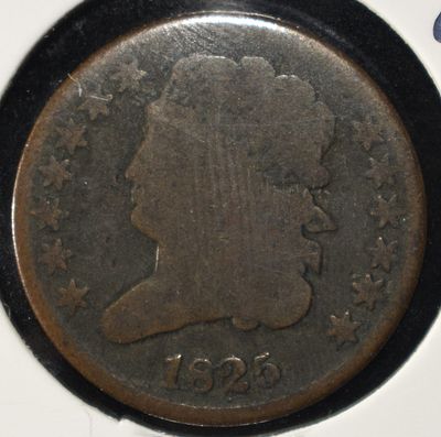 1825 CLASSIC HEAD HALF CENT. TOP RATED AUCTION HOUSE ESTIMATE $90 - $130.