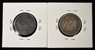 1875 & 1877 LIBERTY SEATED QUARTERS. LEADERS IN ON-LINE AUCTIONS ESTIMATE $100 - $150.Image - 1