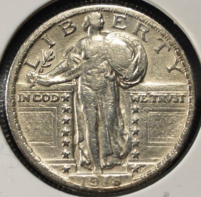 1918 STANDING LIBERTY QUARTER. LEADERS IN ON-LINE AUCTIONS ESTIMATE $90 - $130.