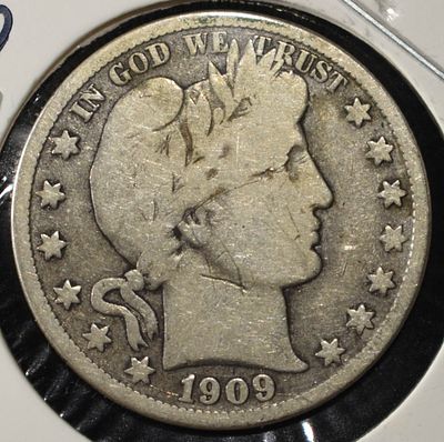 1909-O BARBER HALF DOLLAR. TOP RATED AUCTION HOUSE ESTIMATE $75 - $100.