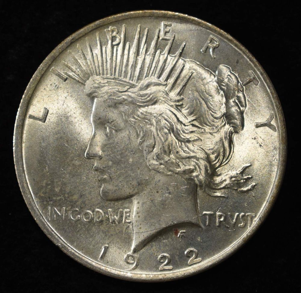 1922 PEACE DOLLAR BU. LEADERS IN ON-LINE AUCTIONS ESTIMATE $100 - $130.