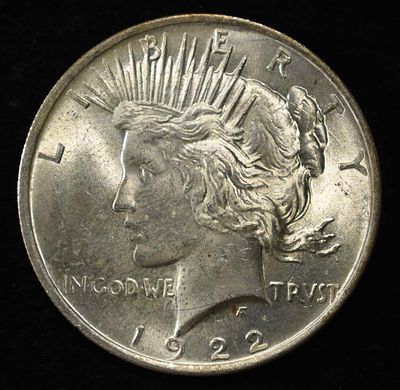 1922 PEACE DOLLAR BU. LEADERS IN ON-LINE AUCTIONS ESTIMATE $100 - $130.