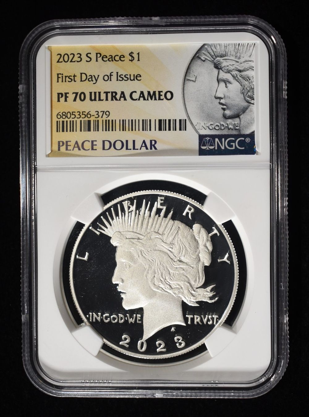 2023-S PEACE DOLLAR NGC PF70 ULTRA CAMEO. WEEKLY COIN & CURRENCY AUCTIONS ESTIMATE $140 - $190.