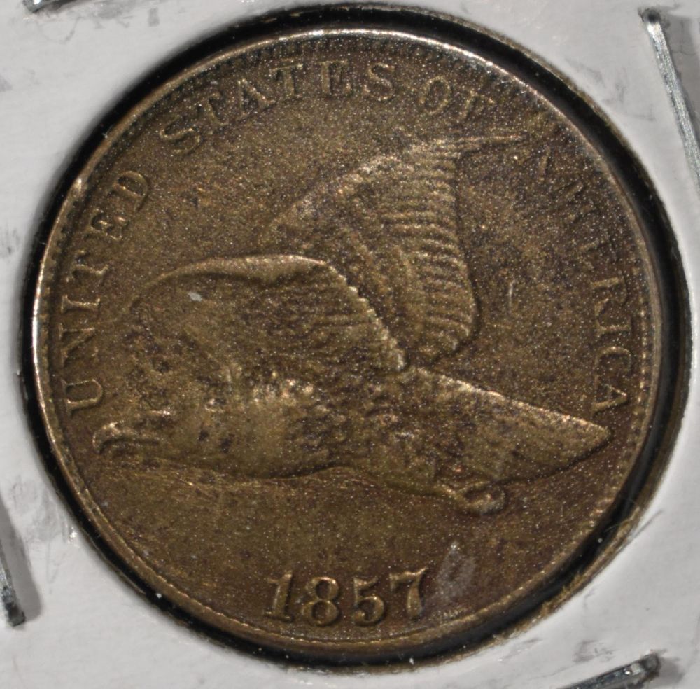 1857 FLYING EAGLE CENT. WEEKLY COIN & CURRENCY AUCTIONS ESTIMATE $120 - $160.