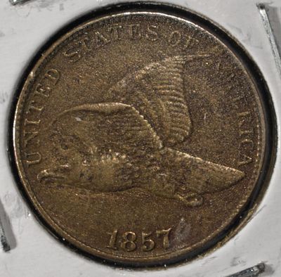 1857 FLYING EAGLE CENT. WEEKLY COIN & CURRENCY AUCTIONS ESTIMATE $120 - $160.
