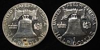(2) 1960 90% SILVER FRANKLIN HALF DOLLARS PROOF BU. TOP RATED AUCTION HOUSE ESTIMATE $100 - $150.Image - 1