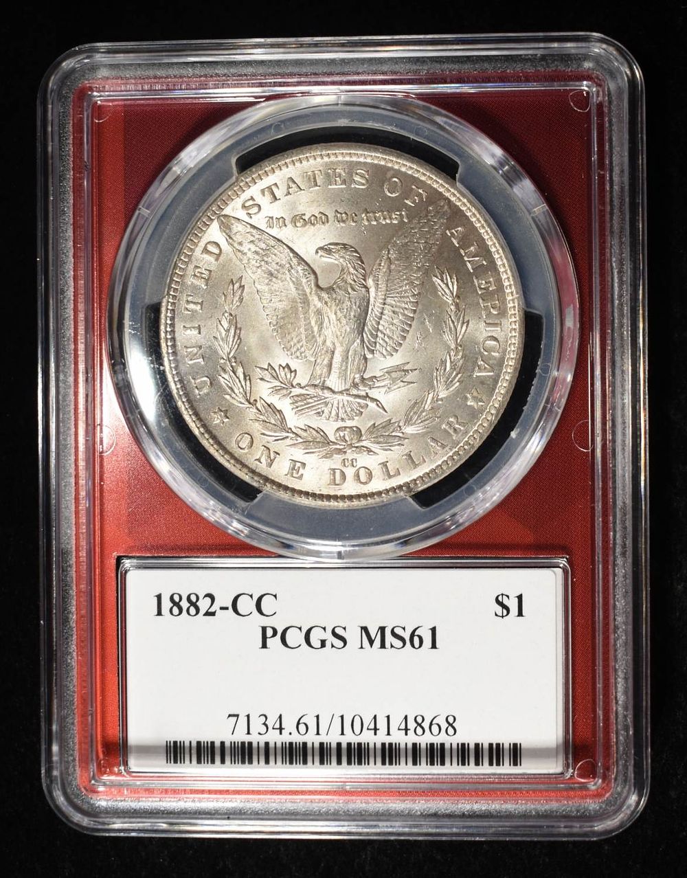 1882-CC MORGAN DOLLAR PCGS MS61. WEEKLY COIN & CURRENCY AUCTIONS ESTIMATE $500 - $550.