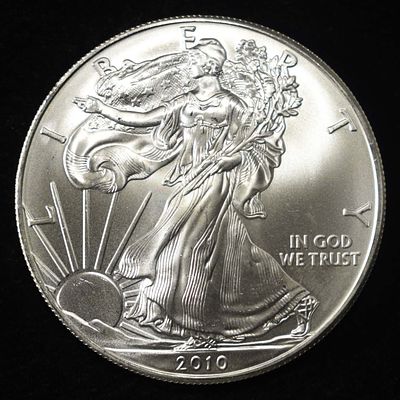 2010 AMERICAN SILVER EAGLE. BID WITH SILVER CITY AUCTIONS ESTIMATE $130 - $180.