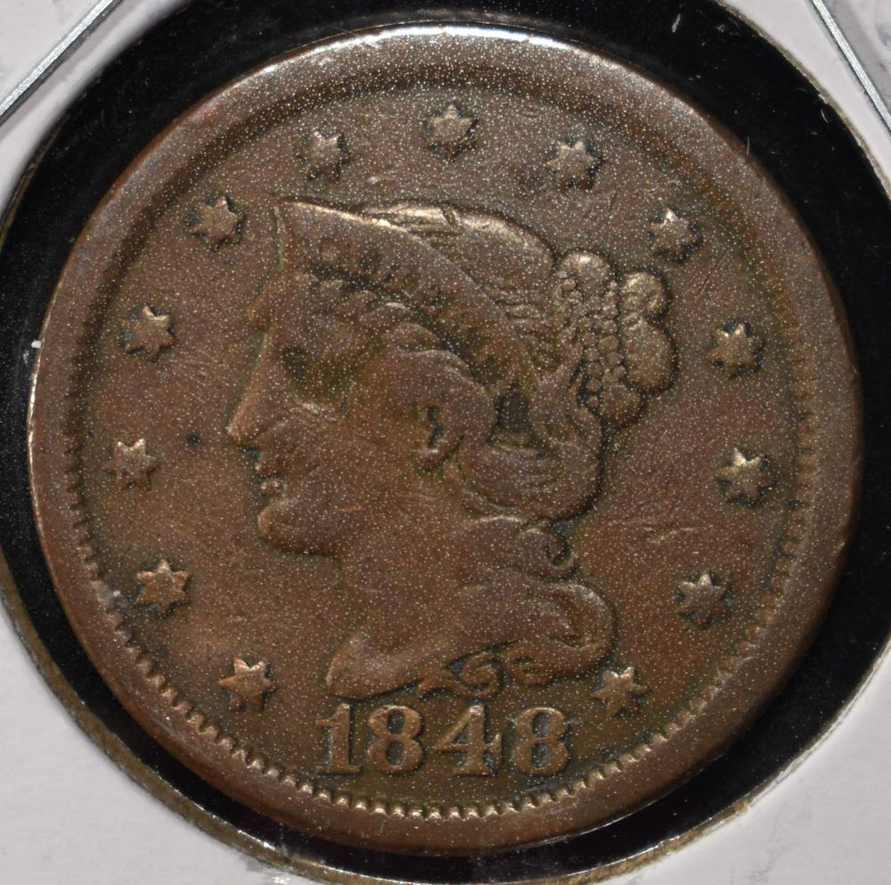 1848 BRAIDED HAIR CENT. LEADERS IN ON-LINE AUCTIONS ESTIMATE $100 - $150.
