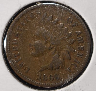 1868 INDIAN CENT VF. CHECK OUT OUR UPCOMING AUCTIONS ESTIMATE $150 - $200.