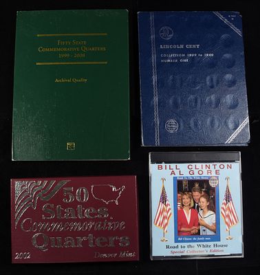 COLLECTORS LOT. BILL CLINTON AL GORE ROAD TO THE WHITE HOUSE, 2002 STATES COMMEM QUARTERS DENVER 