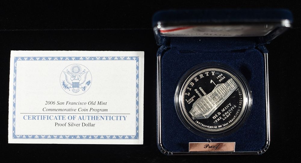 2006-S $1 OLD MINT CENTENNIAL COMMEM DOLLAR. LEADERS IN ON-LINE AUCTIONS ESTIMATE $90 - $130.