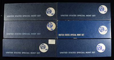 (6) 1967 SPECIAL MINT SETS. LEADERS IN ON-LINE AUCTIONS ESTIMATE $80 - $120.