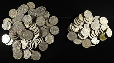 (120) BUFFALO NICKELS. (80) FULL DATE & (40) NO DATES ESTIMATE $80 - $120.