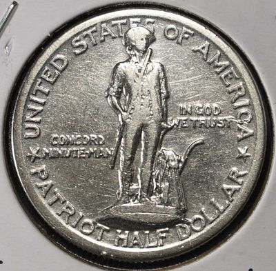 1925 50C LEXINGTON-CONCORD COMMEM. BID WITH SILVER CITY AUCTIONS ESTIMATE $80 - $120.