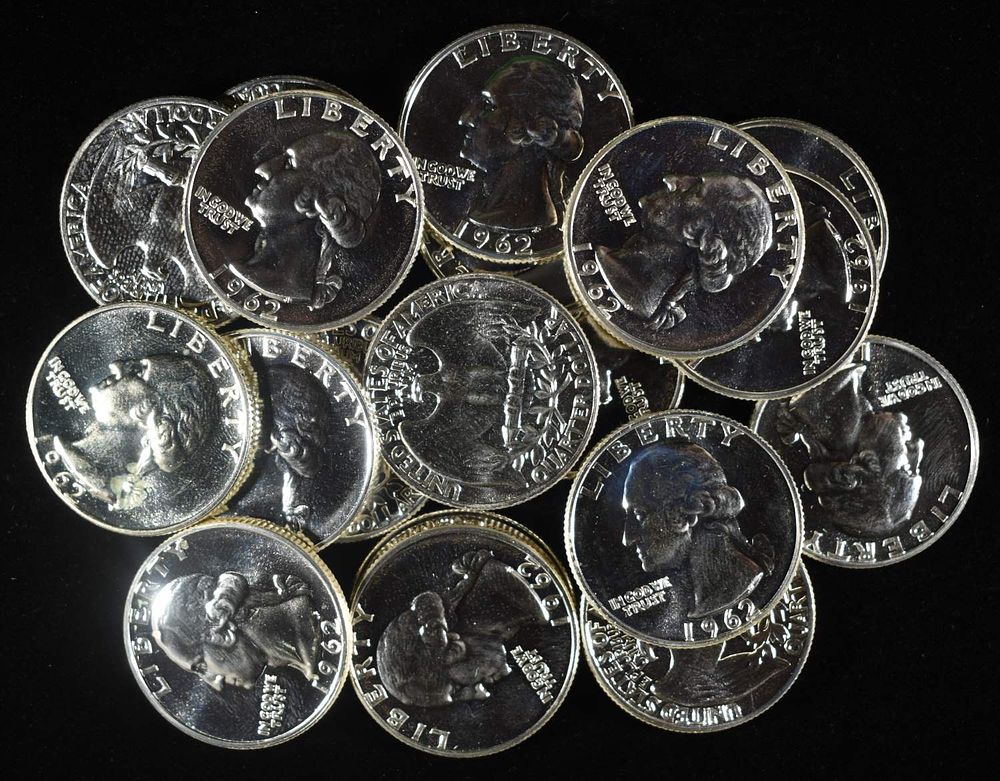 (20) 90% SILVER WASHINGTON QUARTERS PROOF. BID WITH SILVER CITY AUCTIONS ESTIMATE $250 - $300.