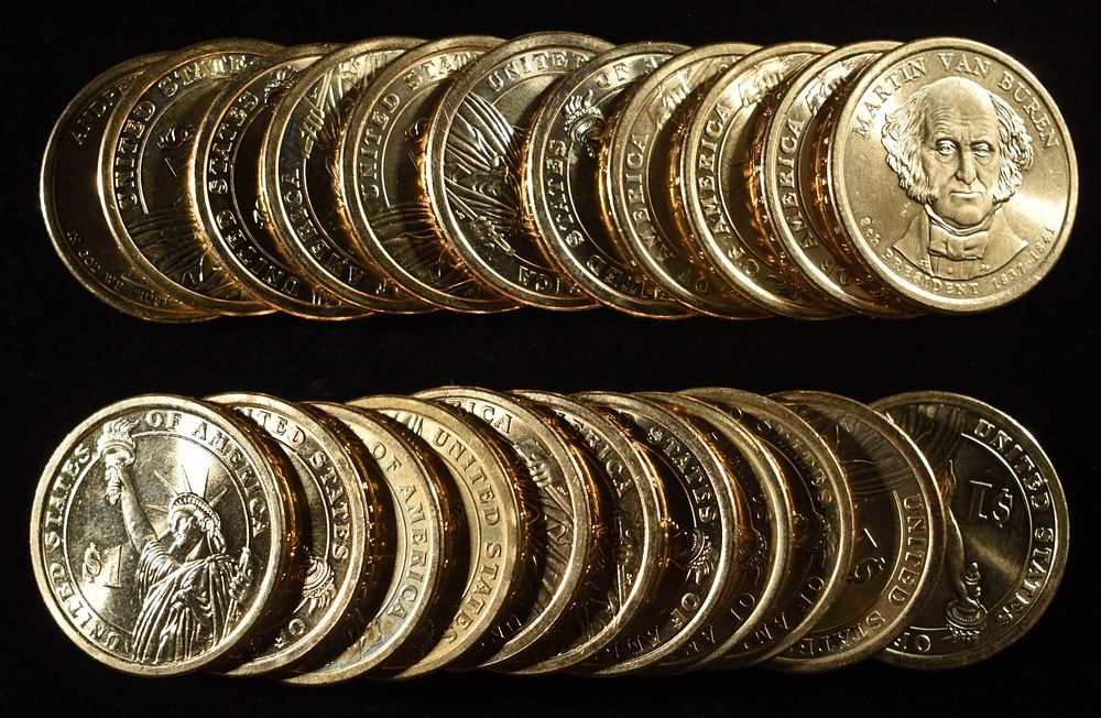 (22) PRESIDENTIAL DOLLARS BU. BID WITH SILVER CITY AUCTIONS ESTIMATE $60 - $80.