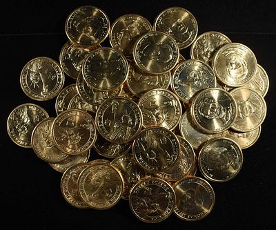 (42) PRESIDENTIAL DOLLARS BU. LEADERS IN ON-LINE AUCTIONS ESTIMATE $80 - $120.
