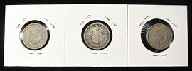 (3) 1883 'V' NICKELS NO CENTS. BID WITH SILVER CITY AUCTIONS ESTIMATE $60 - $80.Image - 1