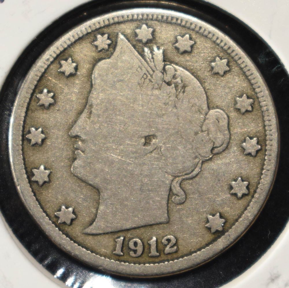 1912-S 'V' NICKEL VG/FINE. TOP RATED AUCTION HOUSE ESTIMATE $160 - $210.