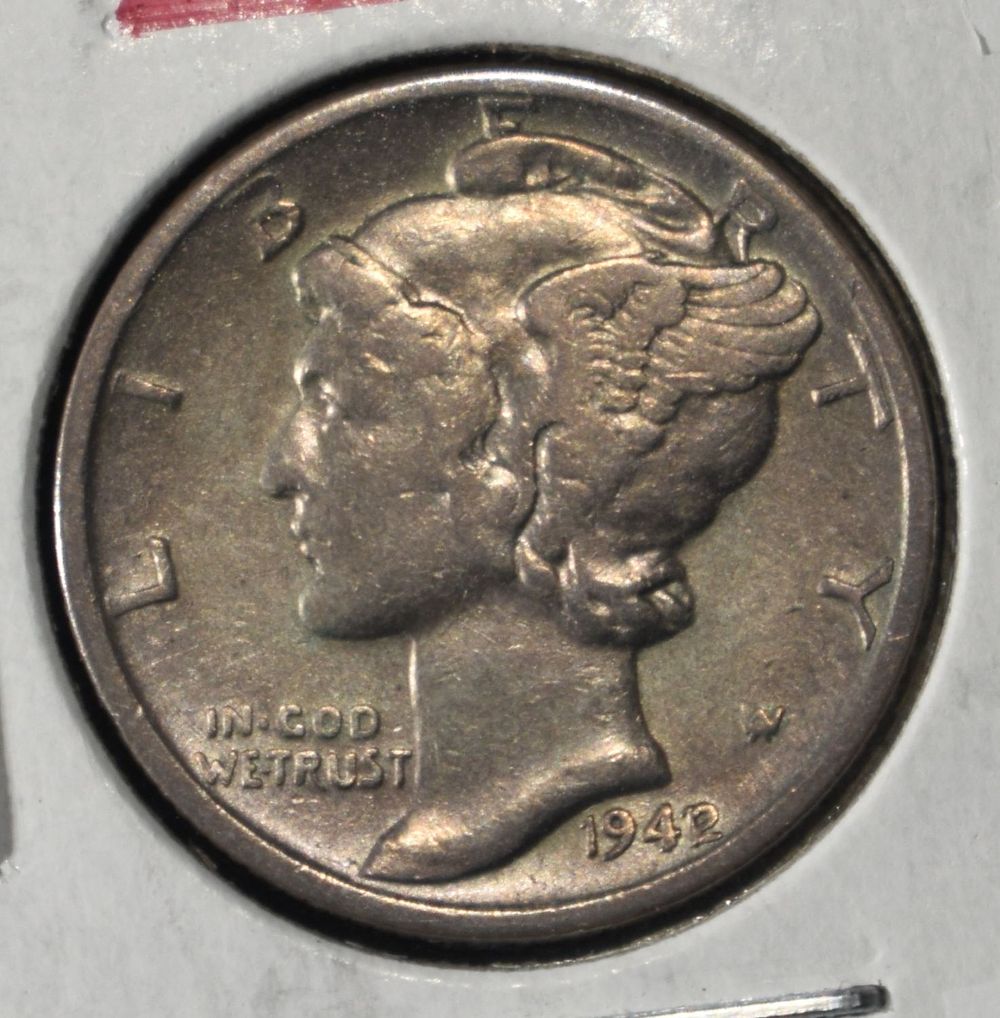 1942/1 MERCURY DIME XF/AU RARE. WEEKLY COIN & CURRENCY AUCTIONS ESTIMATE $900 - $1000.