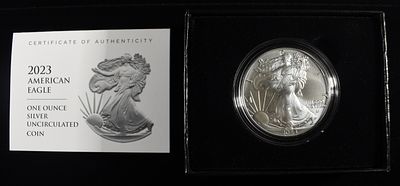 2023 AMERICAN SILVER EAGLE. TOP RATED AUCTION HOUSE ESTIMATE $110 - $160.