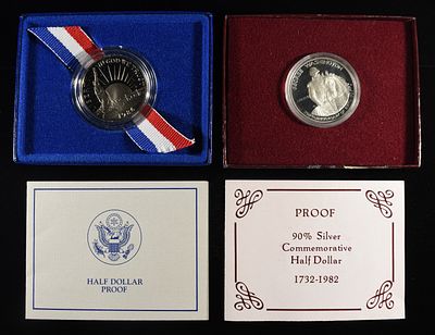 1982-S & 1986-S COMMEM HALF DOLLARS. CHECK OUT OUR UPCOMING AUCTIONS ESTIMATE $40 - $60.