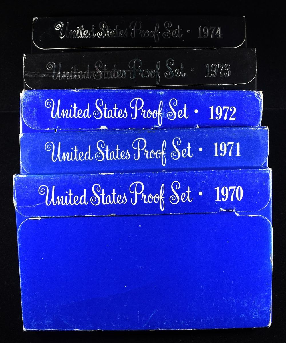 1970-1974 PROOF SETS. BID WITH SILVER CITY AUCTIONS ESTIMATE $60 - $80.