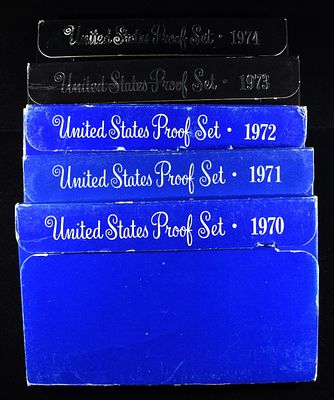 1970-1974 PROOF SETS. BID WITH SILVER CITY AUCTIONS ESTIMATE $60 - $80.