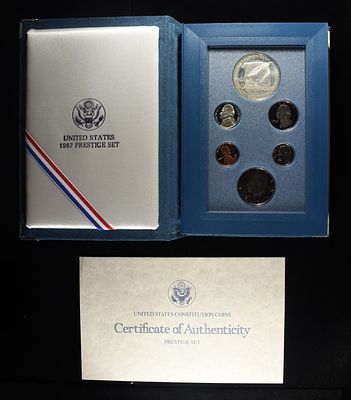 1987 PRESTIGE SET. WEEKLY COIN & CURRENCY AUCTIONS ESTIMATE $90 - $130.