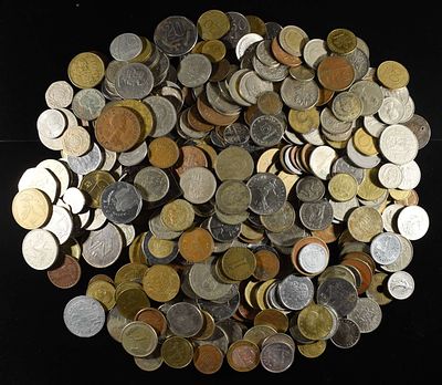 5 LBS FOREIGN COINS. BID WITH SILVER CITY AUCTIONS ESTIMATE $100 - $150.