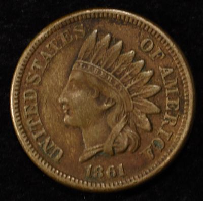 1861 INDIAN CENT XF. LEADERS IN ON-LINE AUCTIONS ESTIMATE $100 - $130.